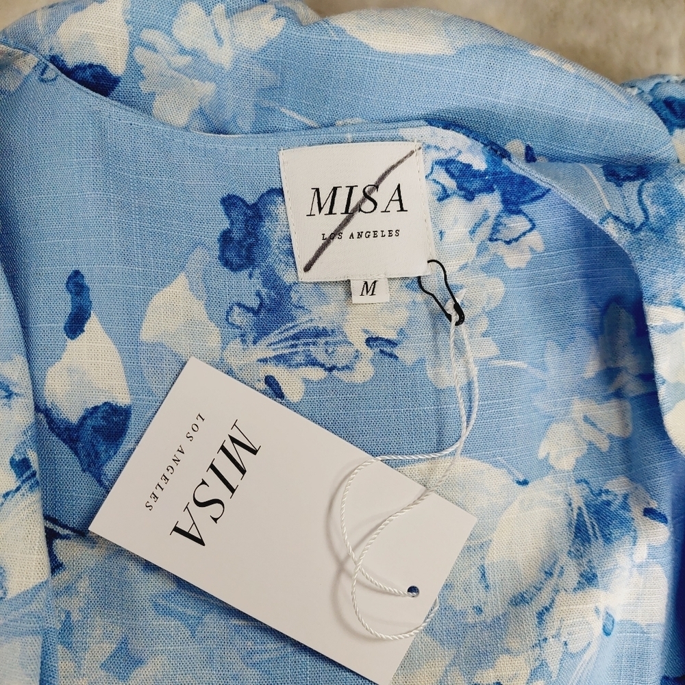 New MISA Los Angeles Tilly in Blue Washed Wildflower Romper P3033 - Picture 7 of 10